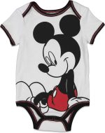 Disney Mickey Mouse 4 Piece Outfit Set: Bodysuit Pants Bib Hat - Image 2